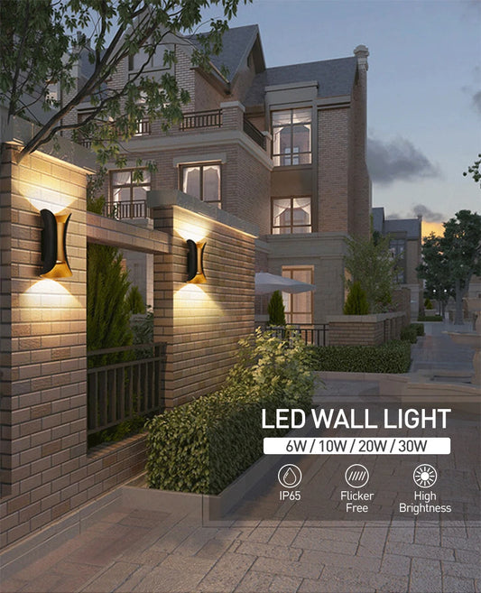 Aluminum Black Covered Outdoor Wall Sconce