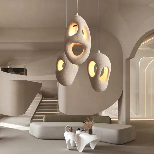 Stylish Aurora Glow Pendant Lamp: Round modern light fixture for trendy spaces.