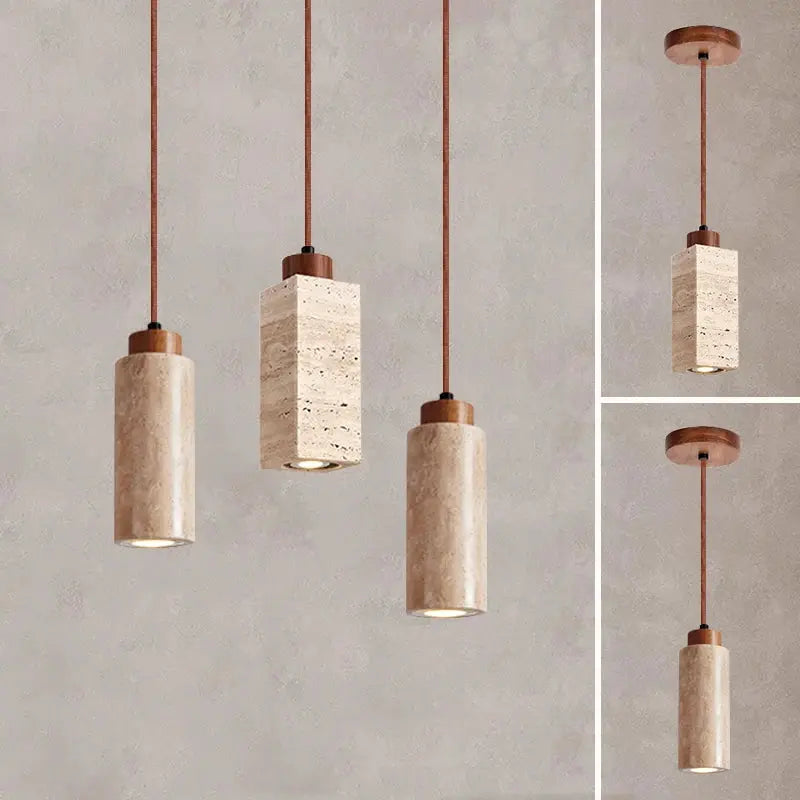 Marble Wabi-Sabi Travertine Pendant Light - Decorstly