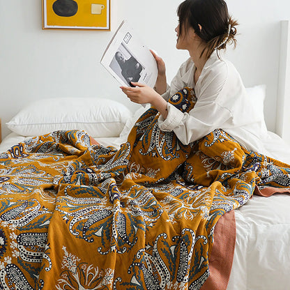 Boho Ethnic Cotton Gauze Blanket