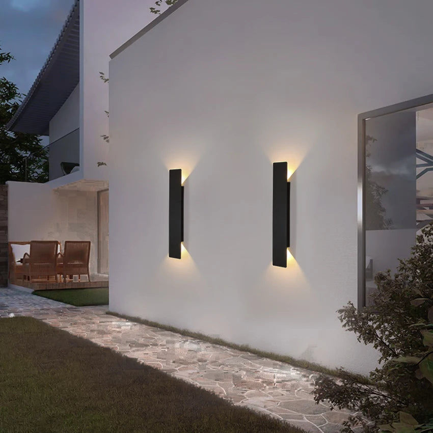 Outdoor Black Strip Waterproof Wall Lamp