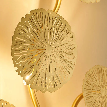 Gold LED Lotus Leaf Wall Light