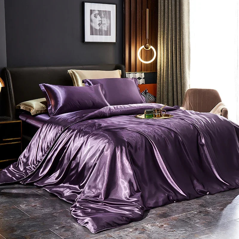 Transform your bedroom with the luxurious ComfyGlow duvet set, featuring a cozy and chic design.