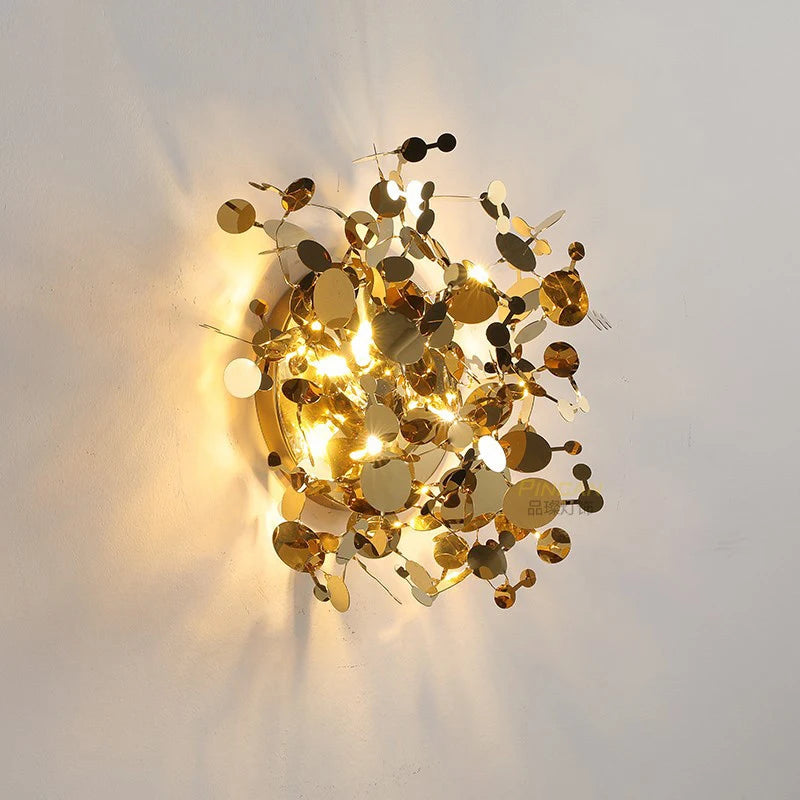 Gold Leaf Shaped Wall Sconce