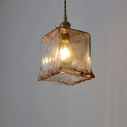 Amber Glass Kitchen Island Pendant Lamp