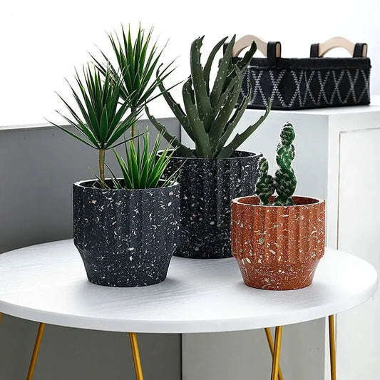 Marbled Cement Bonsai Plant Pot