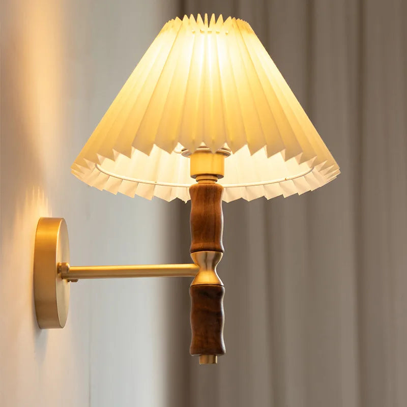 Retro Japanese Walnut Wall Sconce