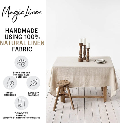 Pure Linen Pastoral Style Tablecloth