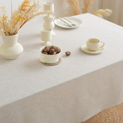 Plain Ruffled Tassels Tablecloth