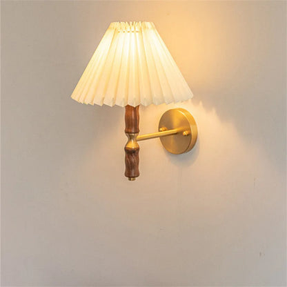 Retro Japanese Walnut Wall Sconce