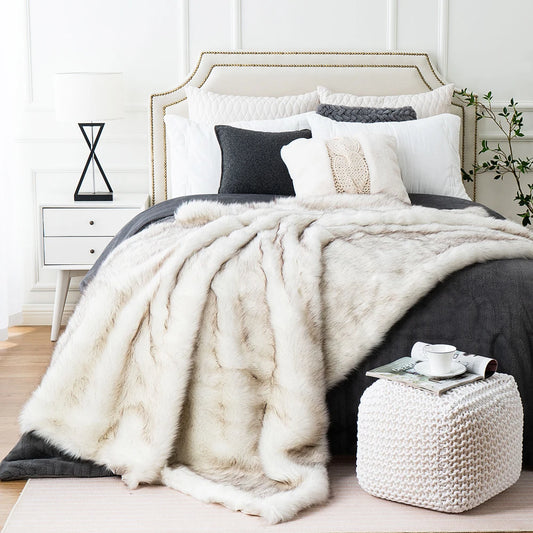 Fuzzy Faux Fur Blanket Throw