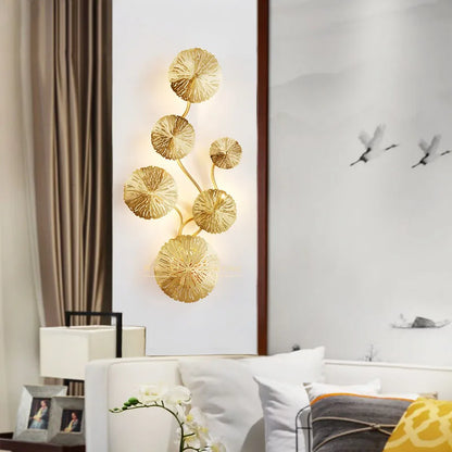 Gold LED Lotus Leaf Wall Light