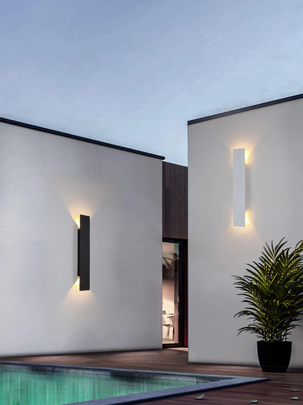 Outdoor Black Strip Waterproof Wall Lamp