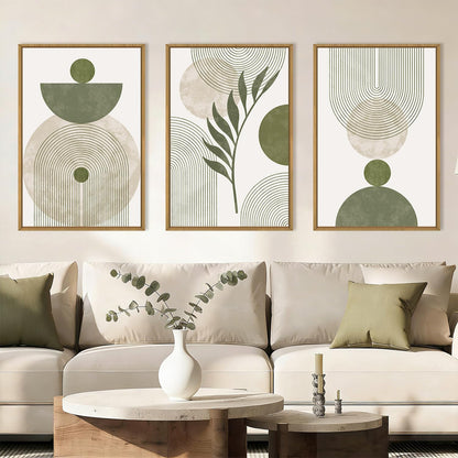 Sage Green Leaves Canvas Art