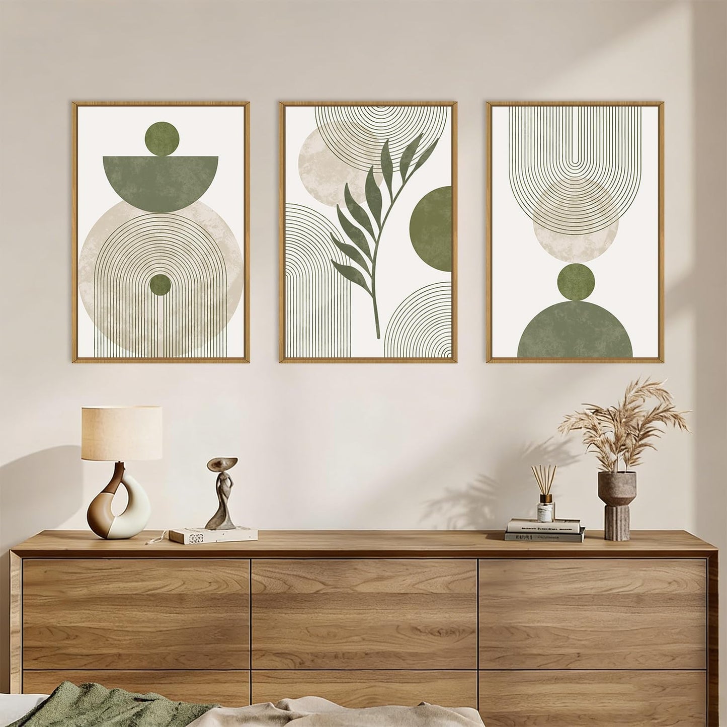 Sage Green Leaves Canvas Art