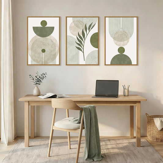 Sage Green Leaves Canvas Art