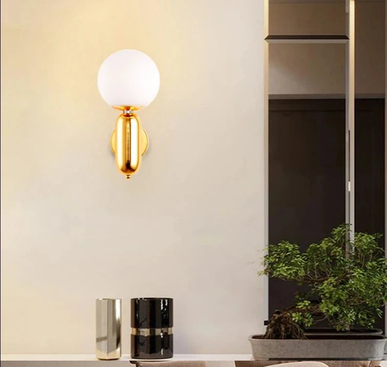 Frosted Glass Globe Wall Sconce