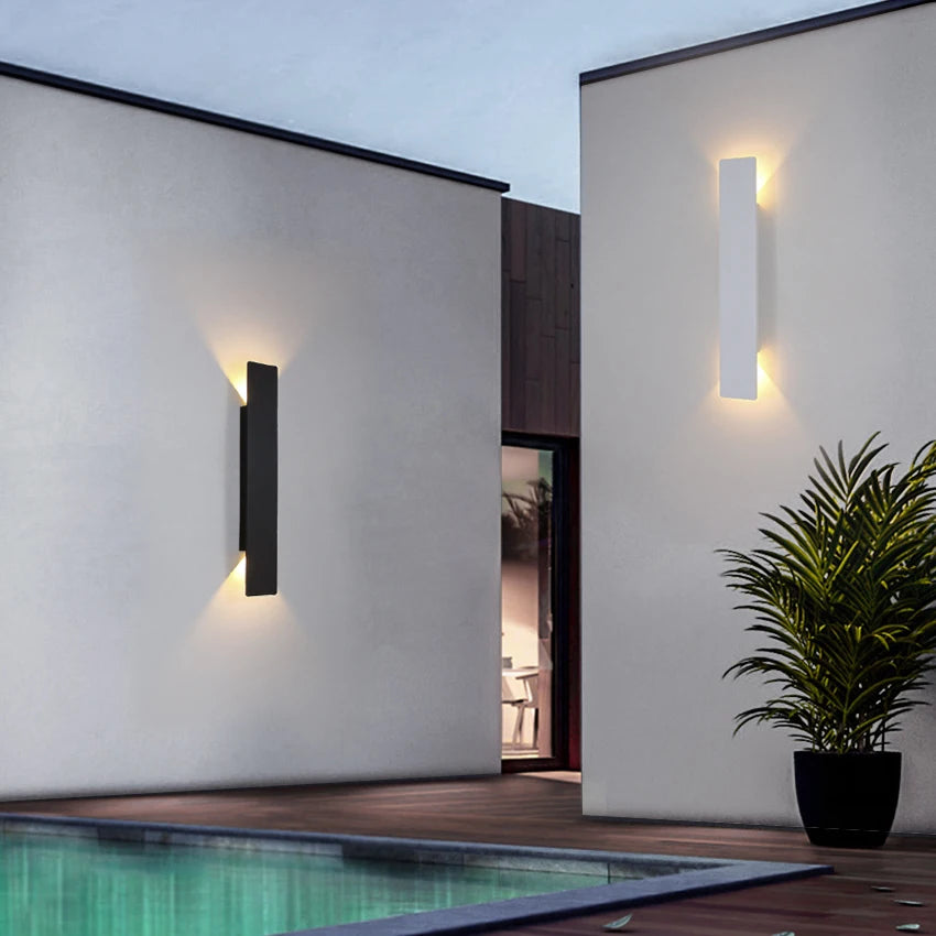 Outdoor Black Strip Waterproof Wall Lamp