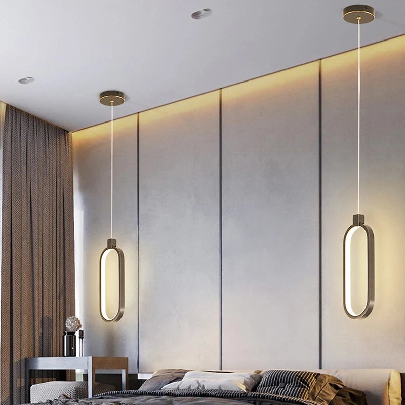 A sleek and modern Luminance LED Pendant Light hanging in a contemporary setting.
