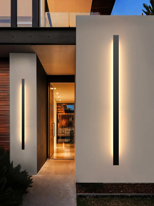 UrbanGlow Aluminum Wall Lamp enhancing the look of modern exterior wall lights.