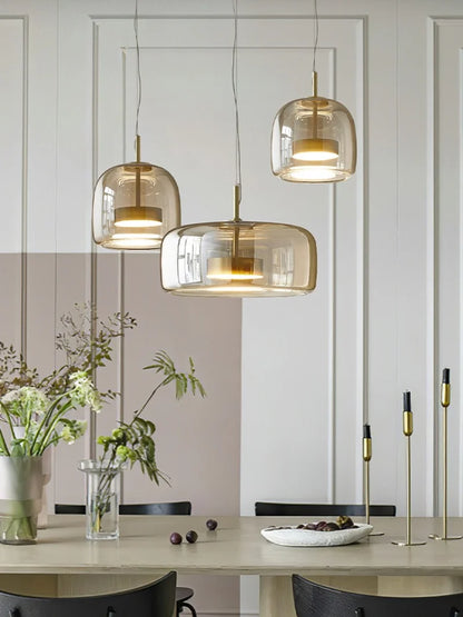 Smoke Grey Glass Pendant Light