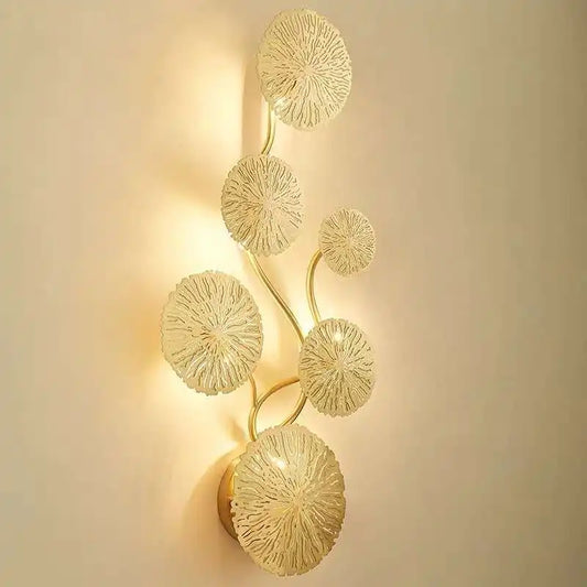 Gold LED Lotus Leaf Wall Light