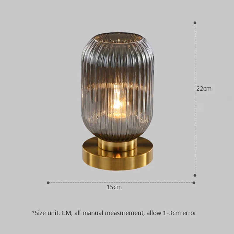 Smoke Gray Glass Table Lamp