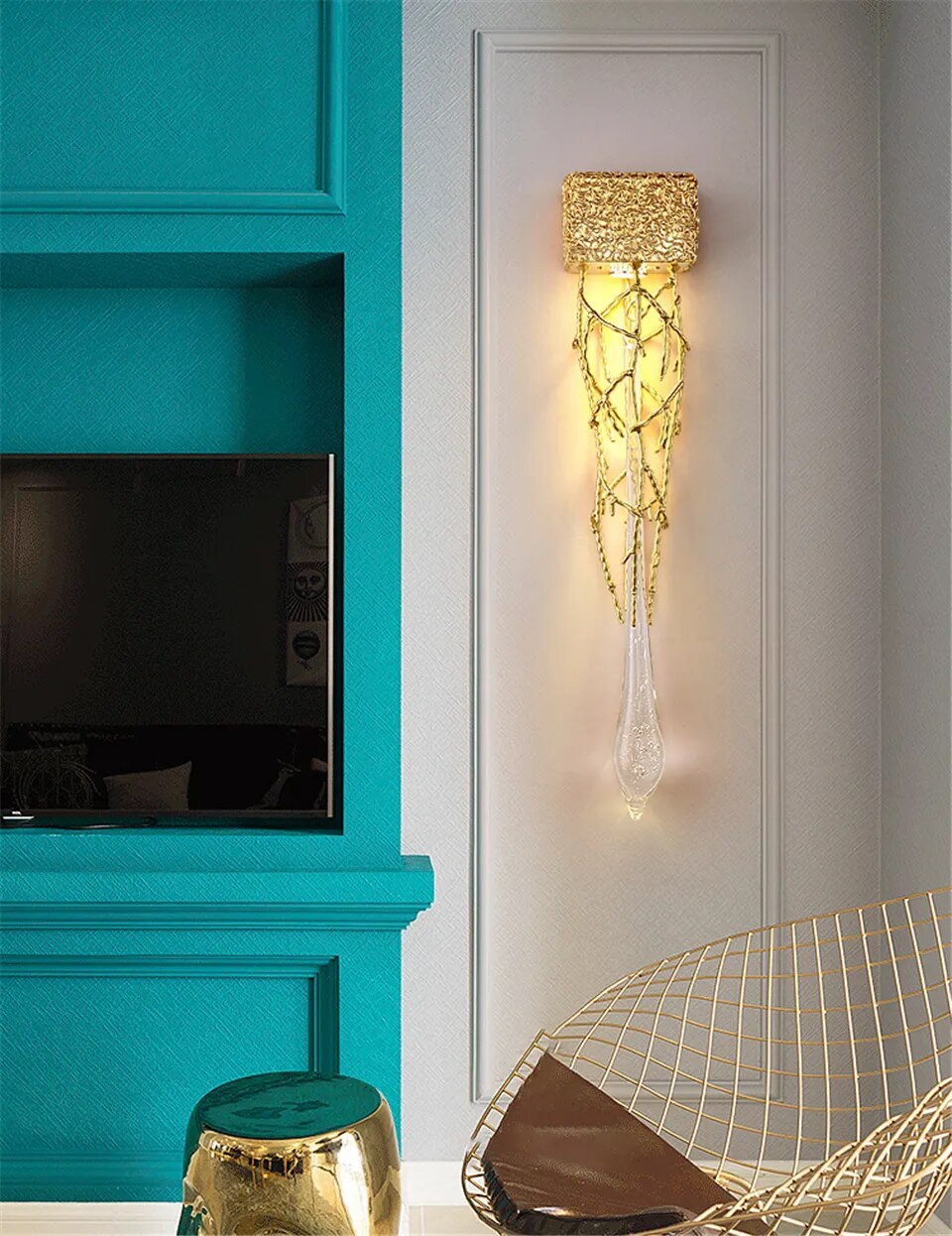 Crystal Gold Wall Sconce