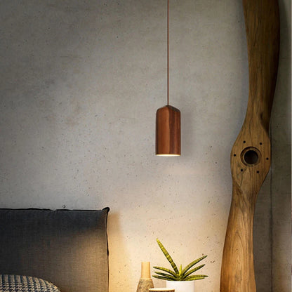 Nordic pendant lamp made of wood.