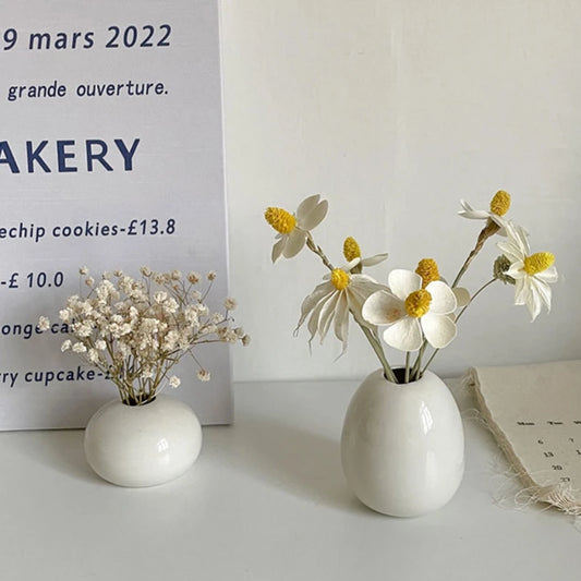Decorstly Ins Mini Ceramic Vases | Nordic Hydroponics  Flower Plant Desktop Ornament