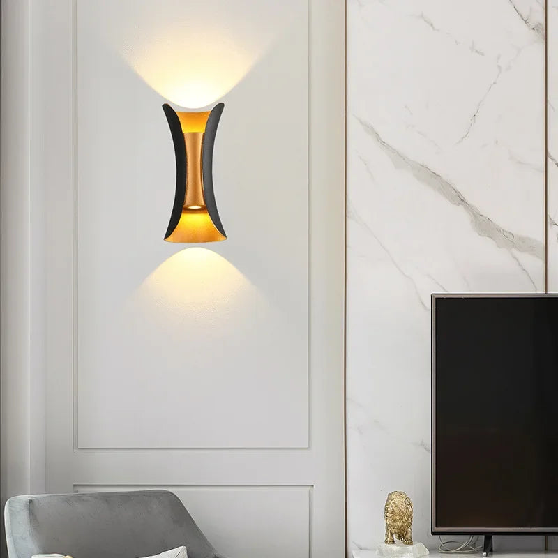 Stylish wall light on clean white wall, presenting the Nordic Glow Waterproof Sconce Lamp.