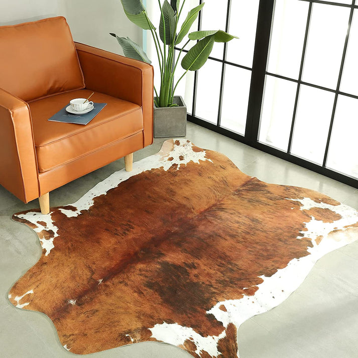 White Black Cowhide Area Rug Decorstly