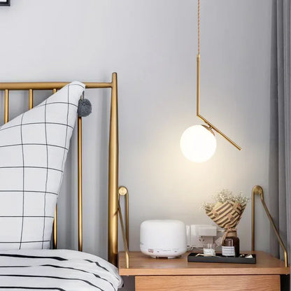 Harmony Pendant Light in a modern minimalist bedroom.