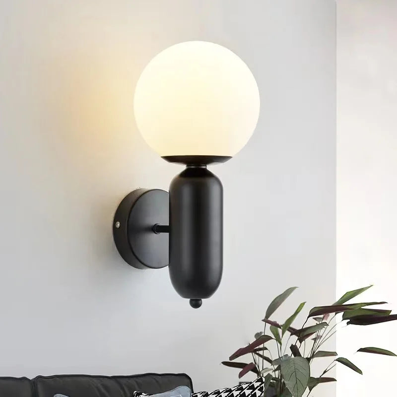 Frosted Glass Globe Wall Sconce