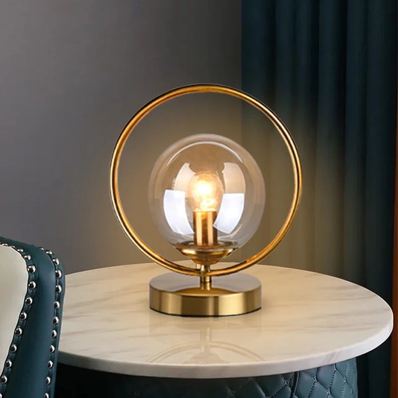 LED Glass Orb Table Lamp