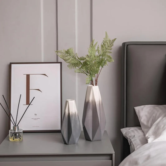 Modern White Grey Vases Set