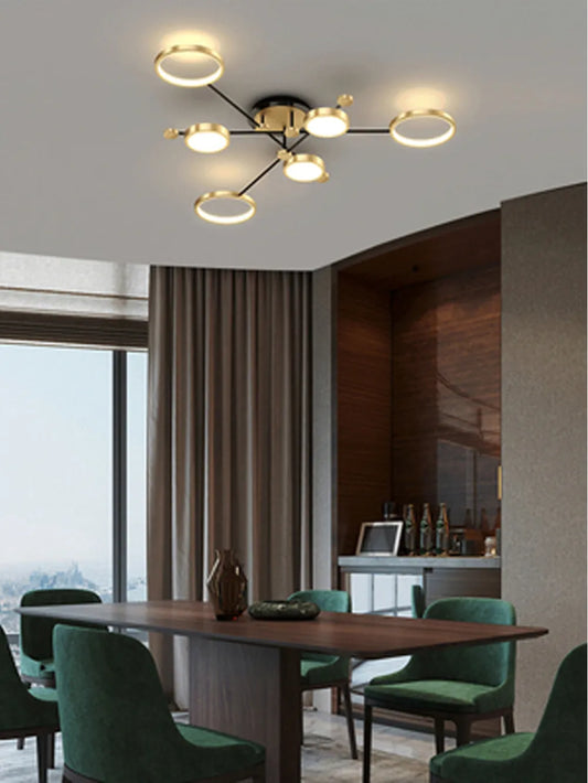 Gold Rings Chandelier