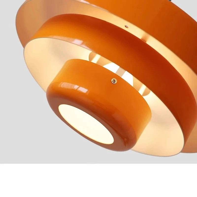 Modern pendant light with orange shade, Amber Aura Pendant Light.