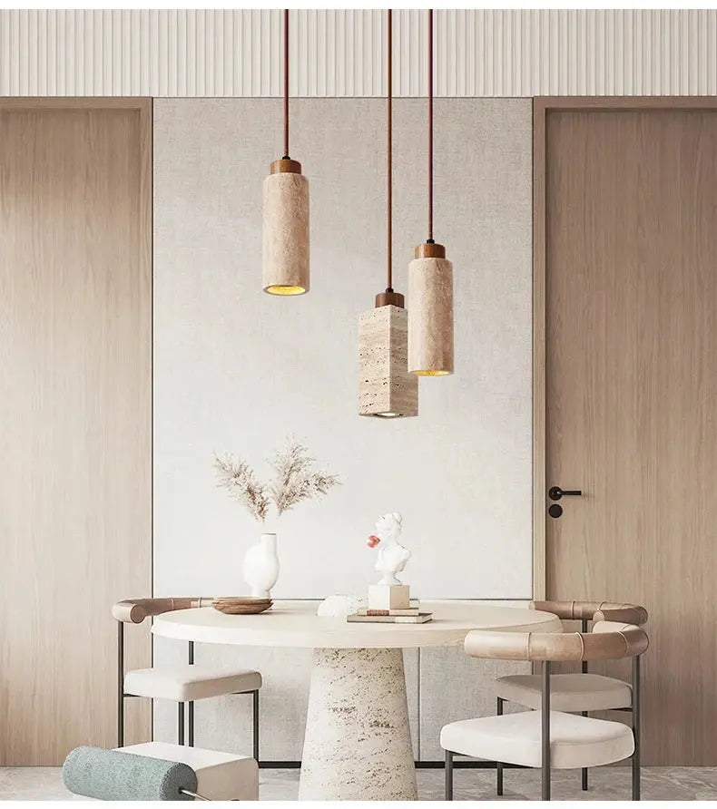 Marble Wabi-Sabi Travertine Pendant Light - Decorstly