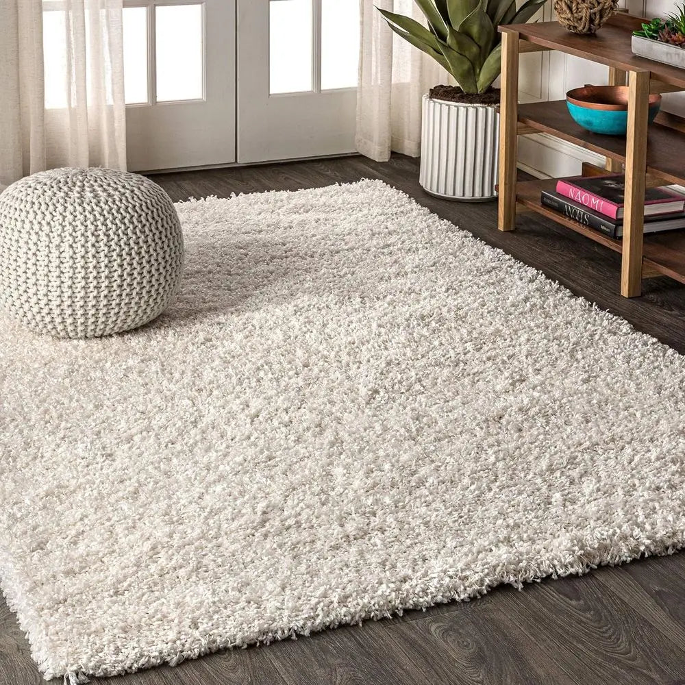 Shag Plush Cream Rug - Decorstly