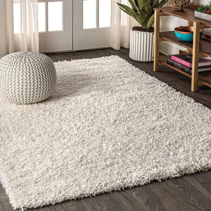 Shag Plush Cream Rug - Decorstly