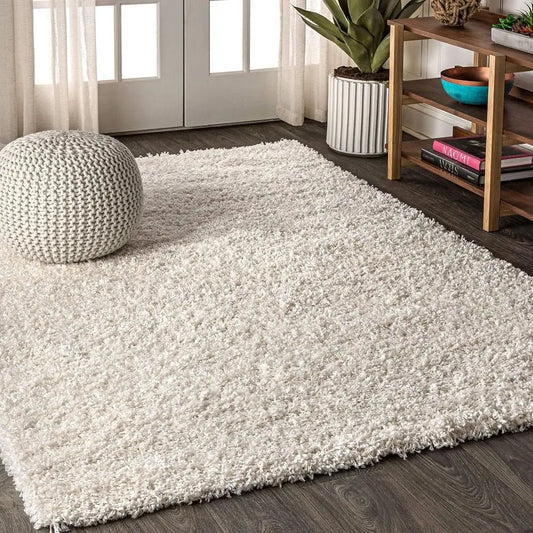 Shag Plush Cream Rug - Decorstly