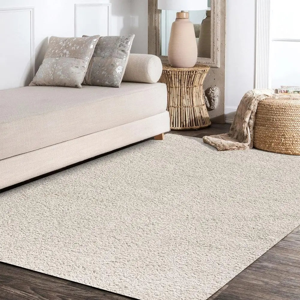 Shag Plush Cream Rug - Decorstly