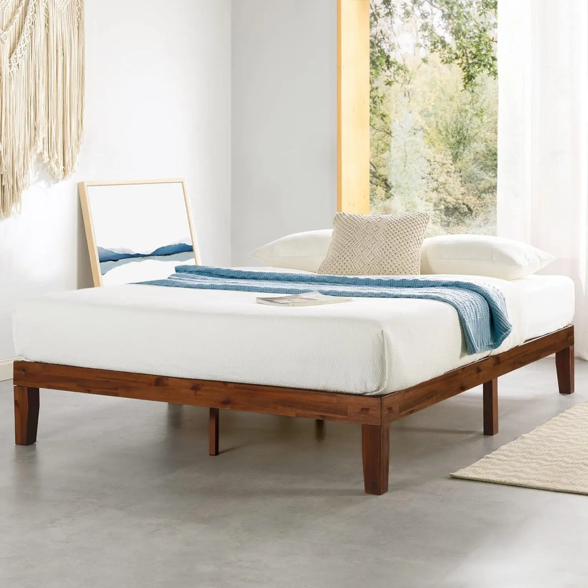 Simple Solid Wood Platform Bed Frame - Decorstly
