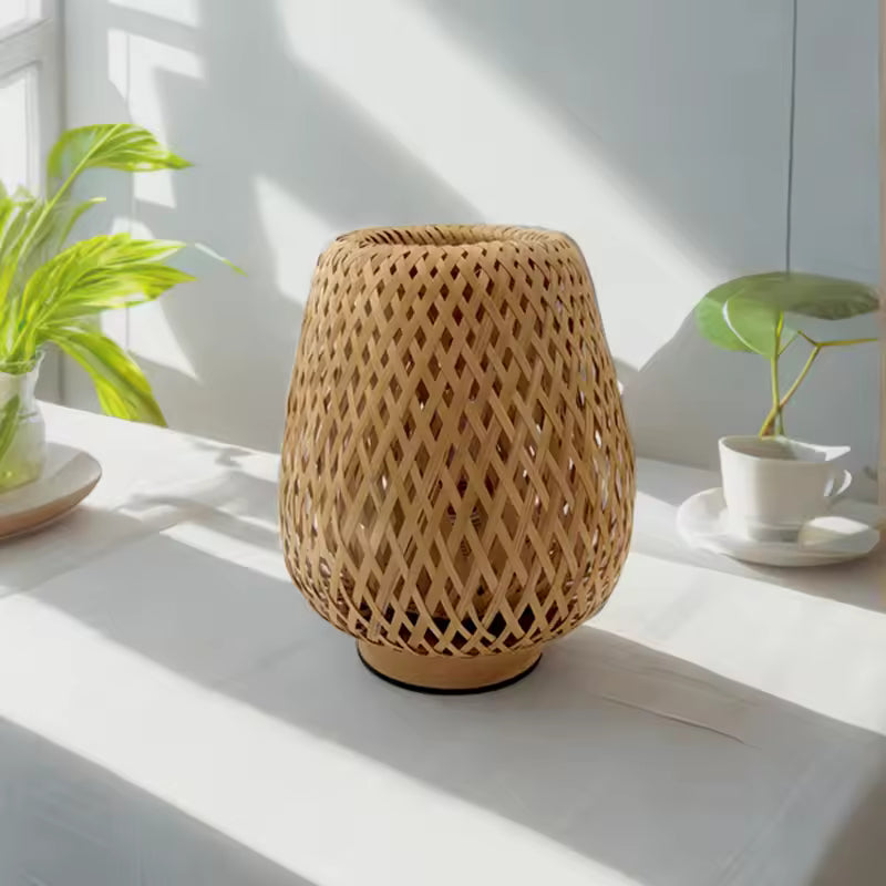 Small Bamboo-Woven Lamp - Decorstly