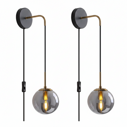 Smoke Grey Glass Wall Sconce 1