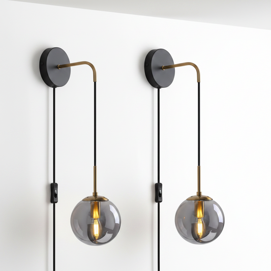 Smoke Grey Glass Wall Sconce 1