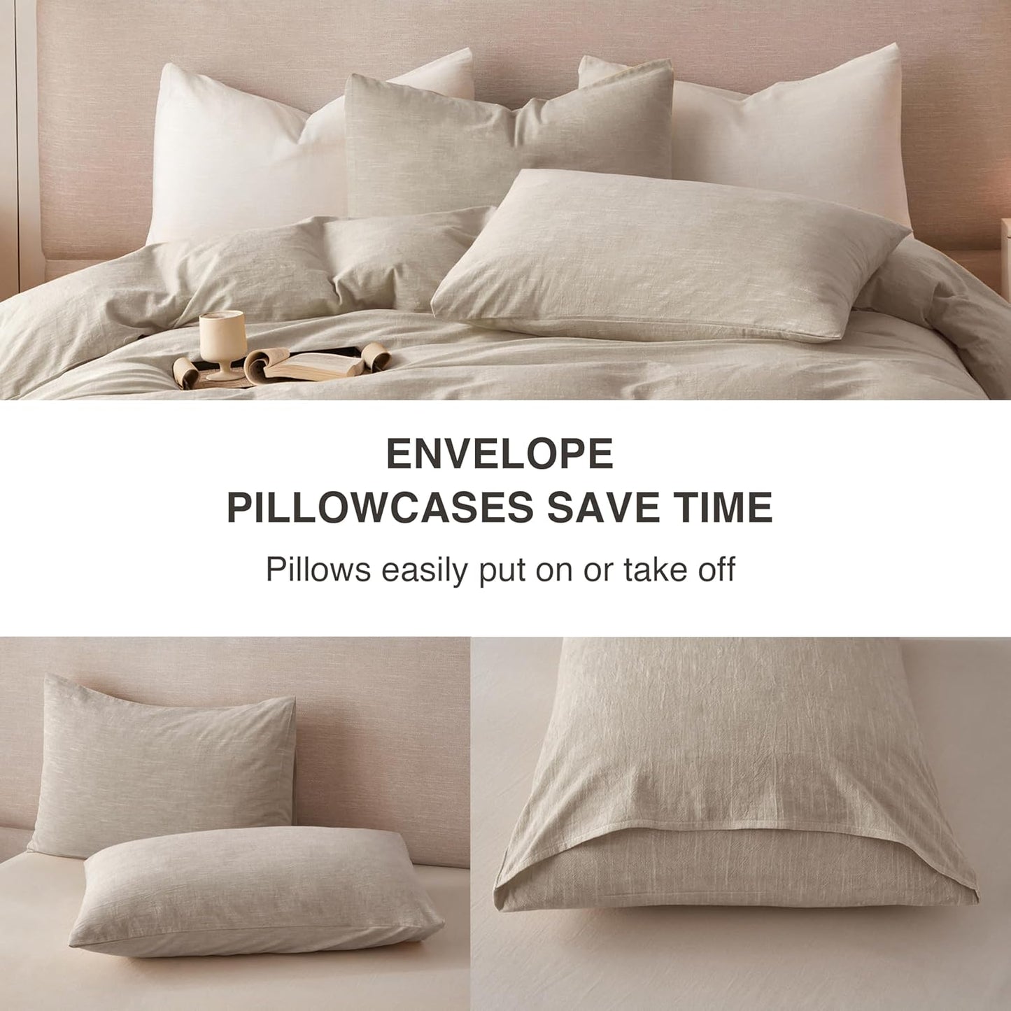 Stonewashed Texture Khaki Duvet Cover Set