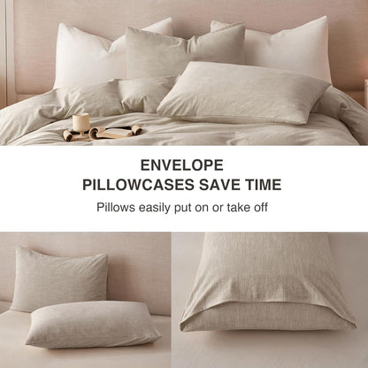 Stonewashed Texture Khaki Duvet Cover Set