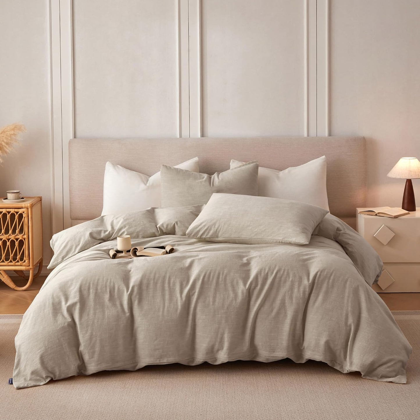 Stonewashed Texture Khaki Duvet Cover Set